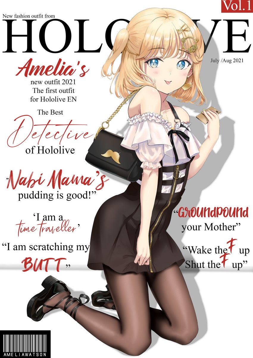 watson amelia (hololive and 1 more) drawn by volar_uwu