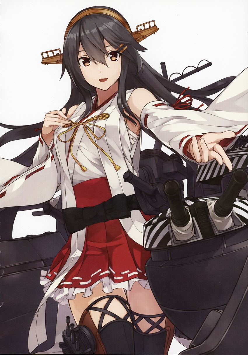 haruna and haruna kai ni (kantai collection) drawn by konishi_(koconatu)
