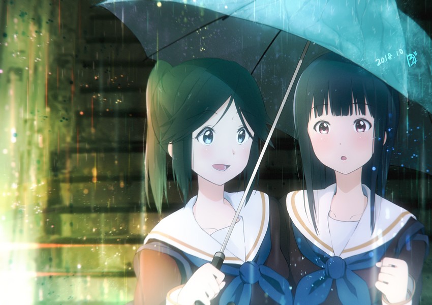 yoroizuka mizore and kasaki nozomi (hibike! euphonium and 1 more) drawn by rorigahaku