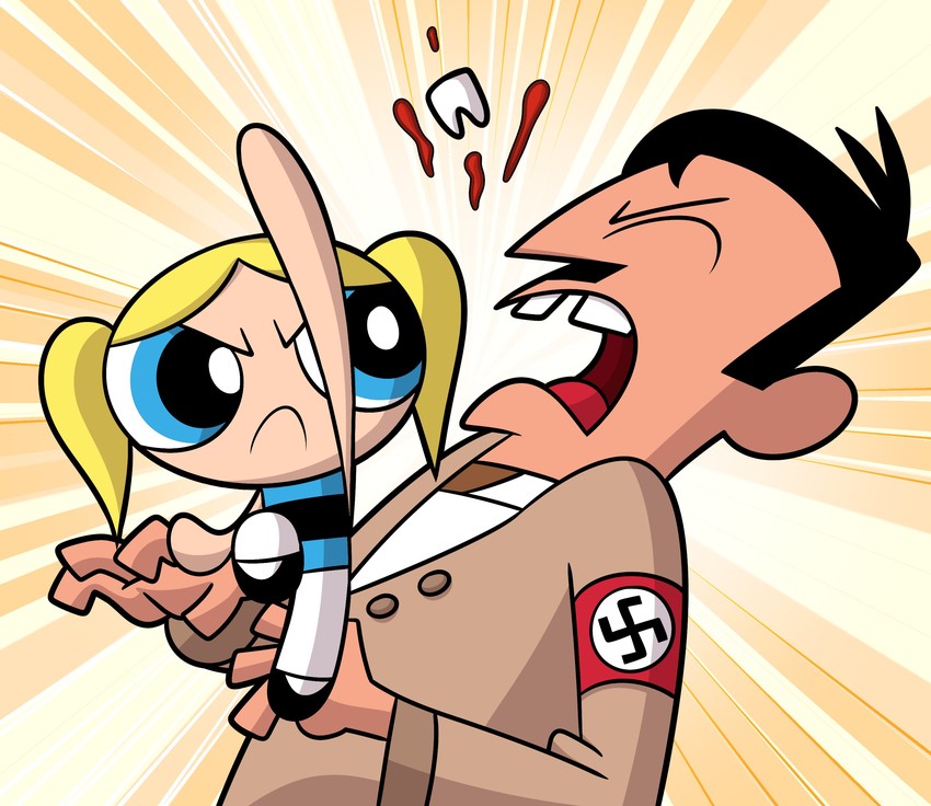 bubbles and adolf hitler (real life and 1 more) drawn by mike_pitts