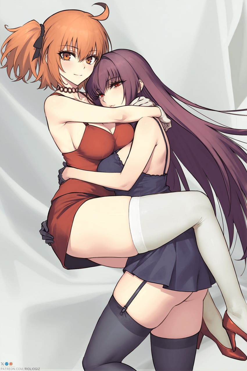 fujimaru ritsuka and scathach (fate and 1 more) drawn by dynamitenatalia