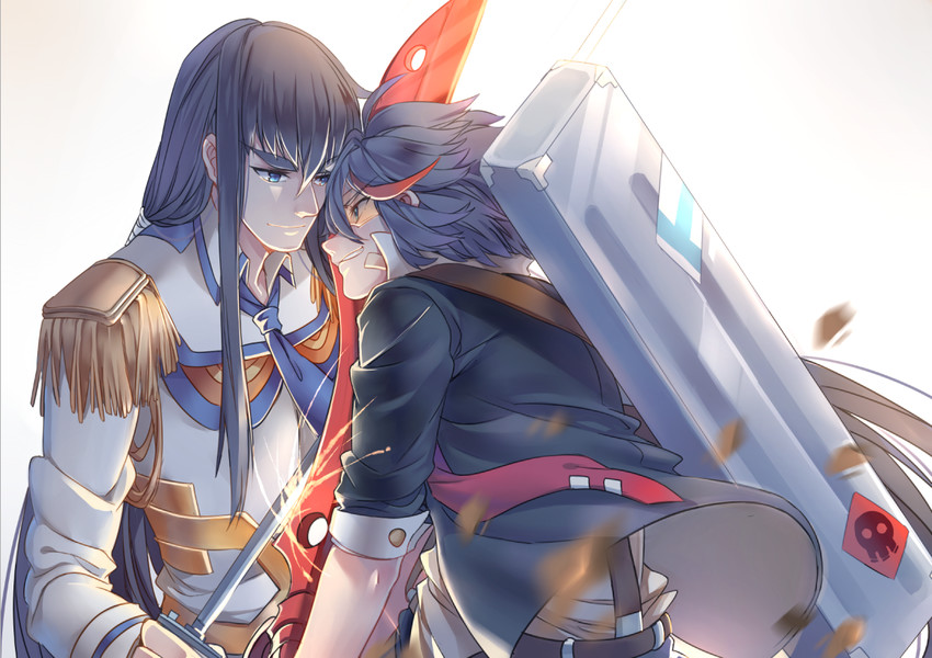 matoi ryuuko, senketsu, kiryuuin satsuki, and junketsu (kill la kill) drawn by yorukun