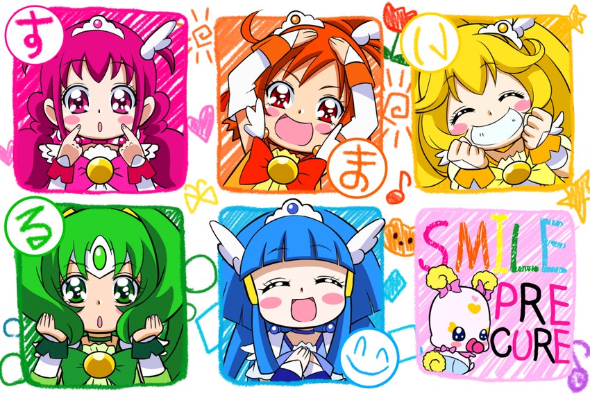 midorikawa nao, kise yayoi, aoki reika, hino akane, hoshizora miyuki, and 5 more (precure and 1 more) drawn by mahkn