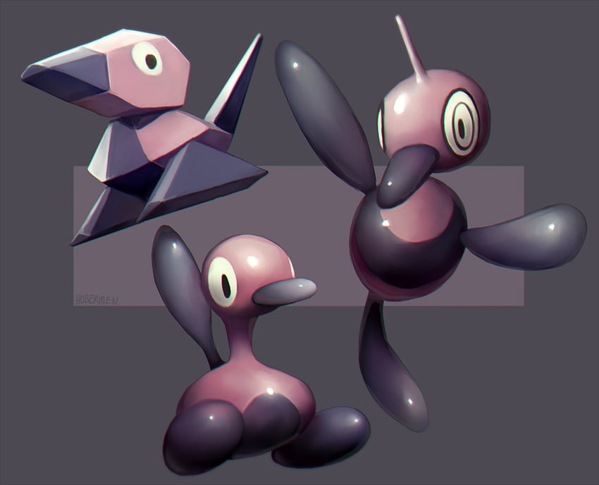 porygon-z, porygon, and porygon2 (pokemon) drawn by hobermen