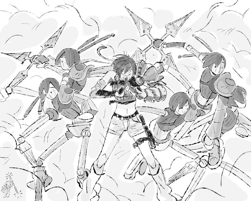 aerith gainsborough and yuffie kisaragi (final fantasy and 3 more) drawn by jaysoysaucee