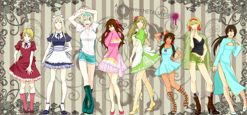 belarus, taiwan, hungary, liechtenstein, belgium, and 3 more (axis powers hetalia) drawn by yuzuki_(hmr813k)