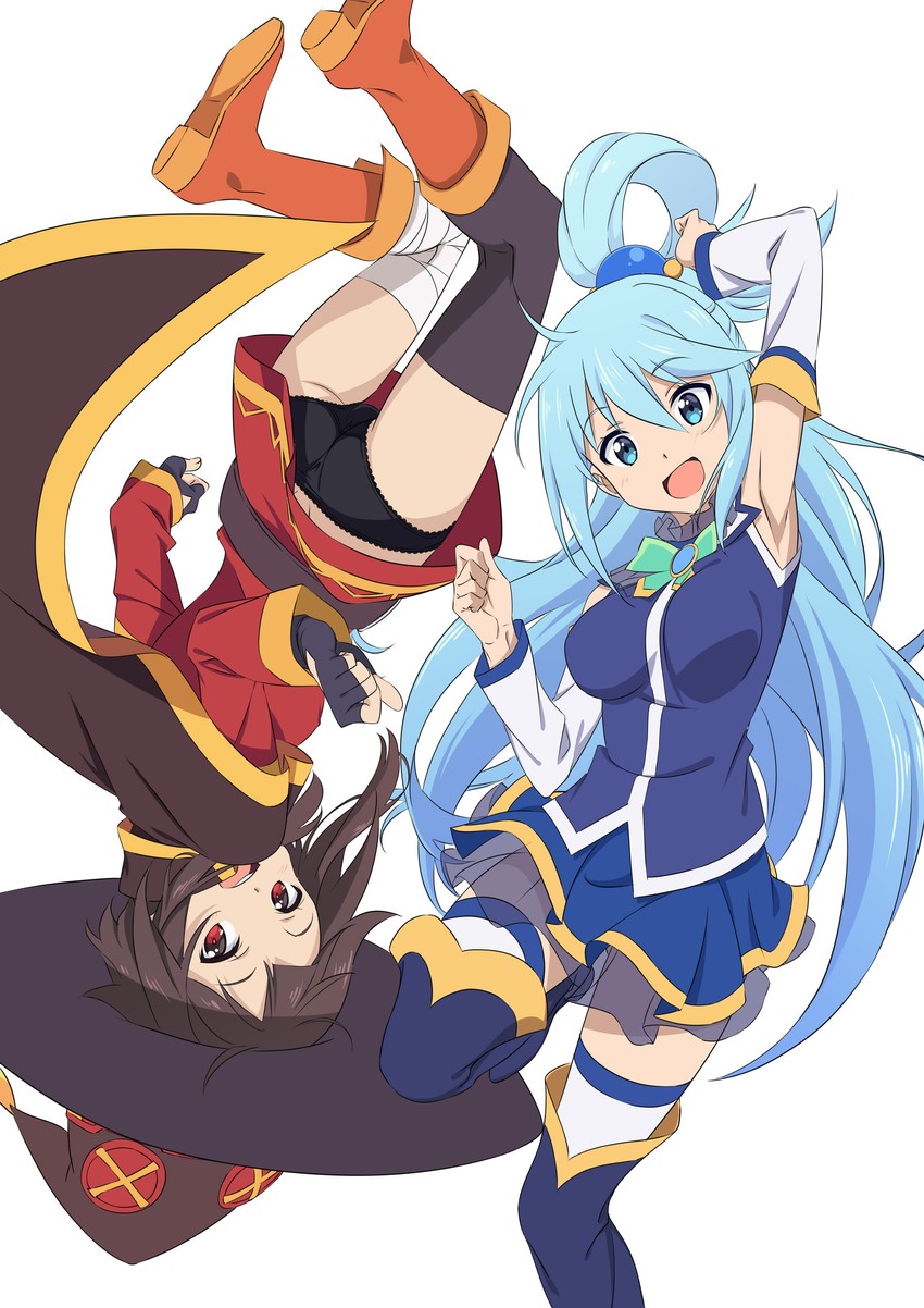 megumin and aqua (kono subarashii sekai ni shukufuku wo!) drawn by yamamoto_shuuhei