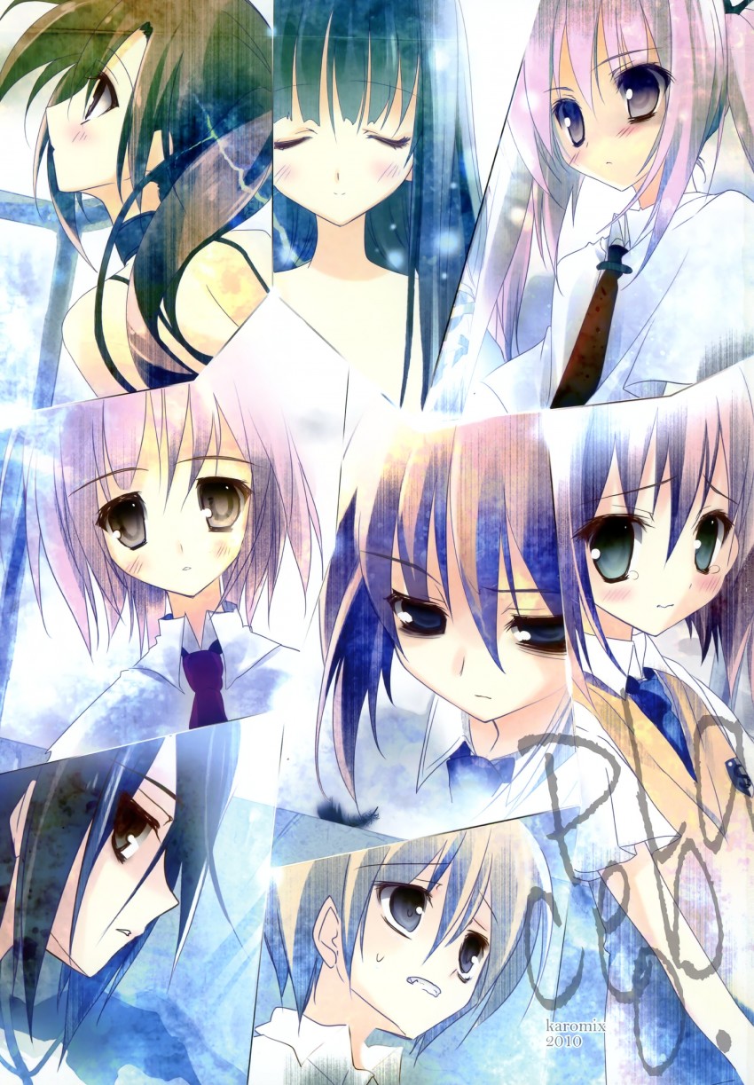 tachibana kimika, minakami yuki, takashima zakuro, mamiya takuji, mamiya hasaki, and 3 more (subarashiki hibi) drawn by karory