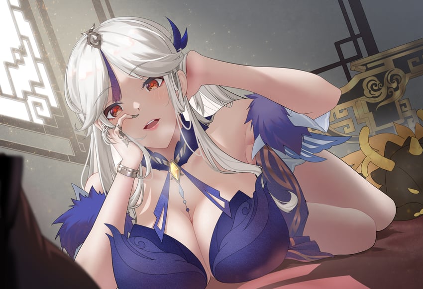 ningguang and rex lapis (genshin impact) drawn by cms_(fei_ju_sang)