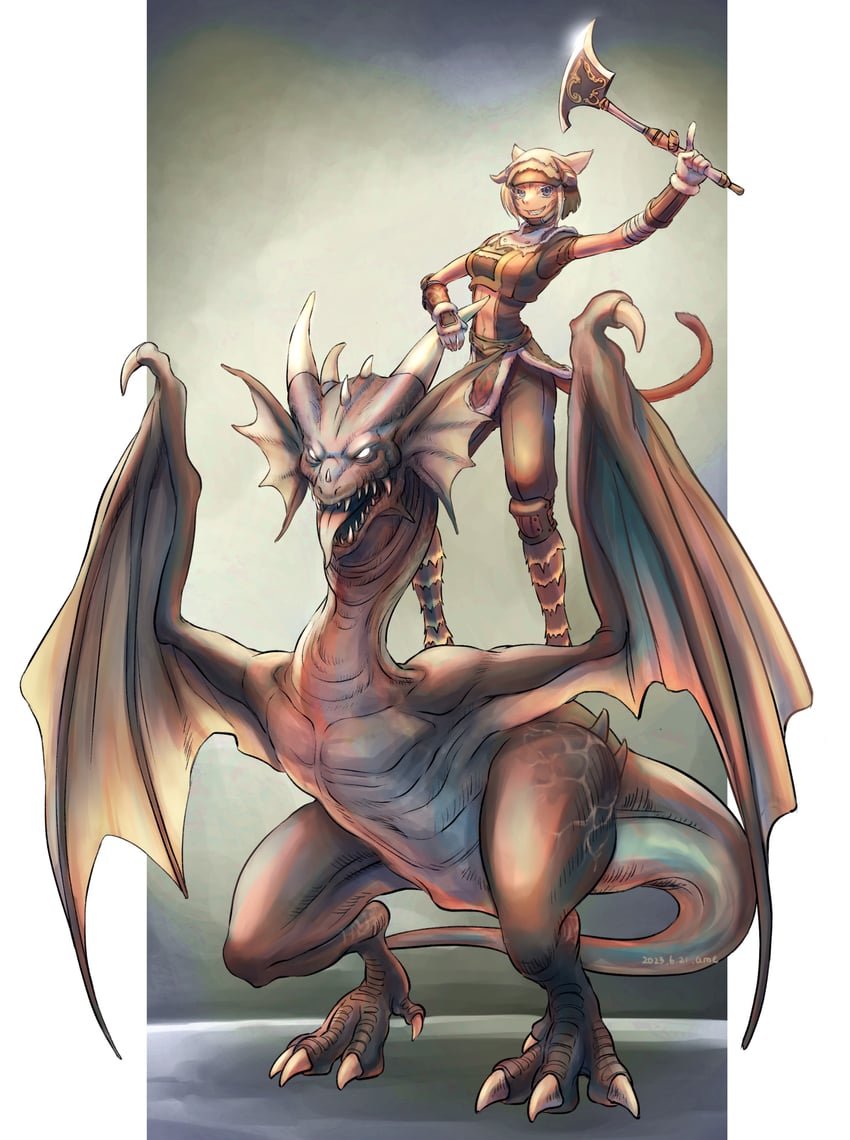 adventurer and beastmaster (final fantasy and 1 more) drawn by cactus41747280