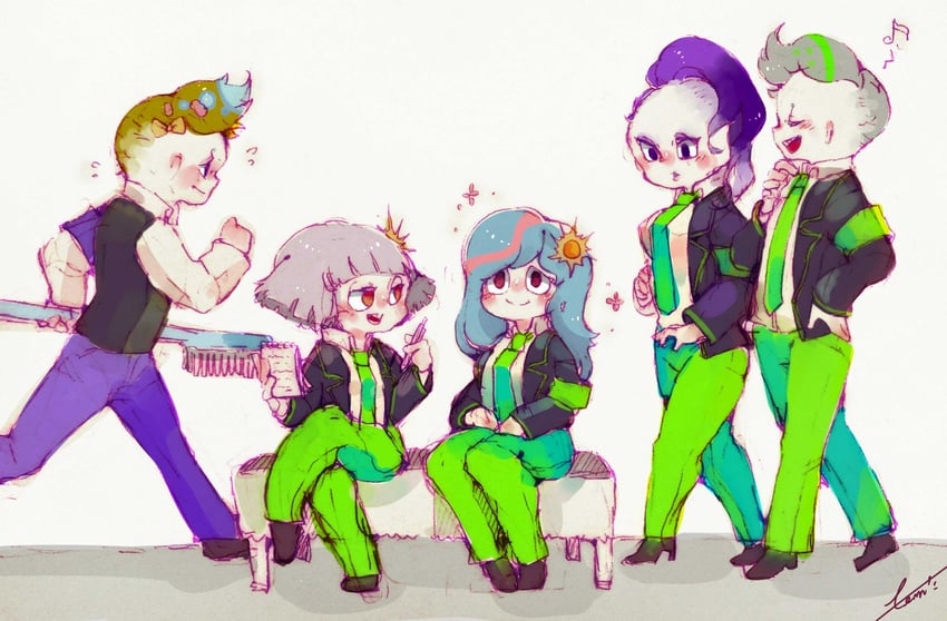 nugget and employee (project moon and 1 more) drawn by temari_momiji