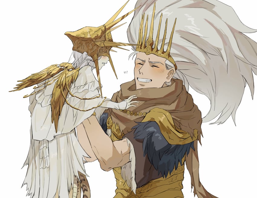dark sun gwyndolin and nameless king (dark souls and 2 more) drawn by zunkome