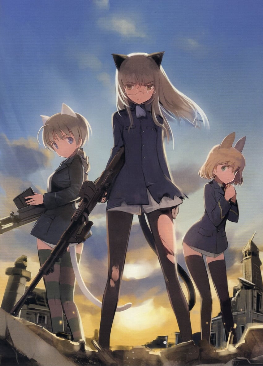 perrine h. clostermann, lynette bishop, and amelie planchard (world witches series and 1 more) drawn by shimada_fumikane