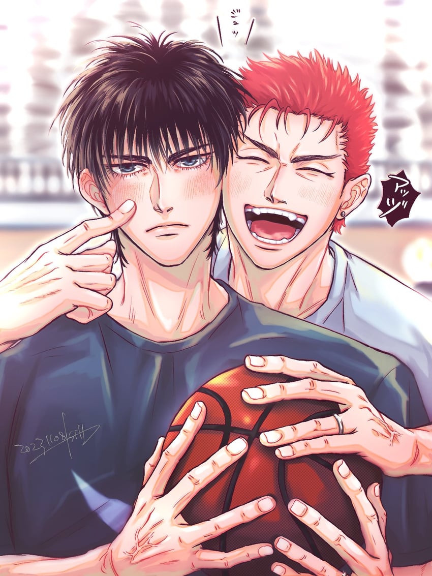 sakuragi hanamichi and rukawa kaede (slam dunk) drawn by ota_senyou