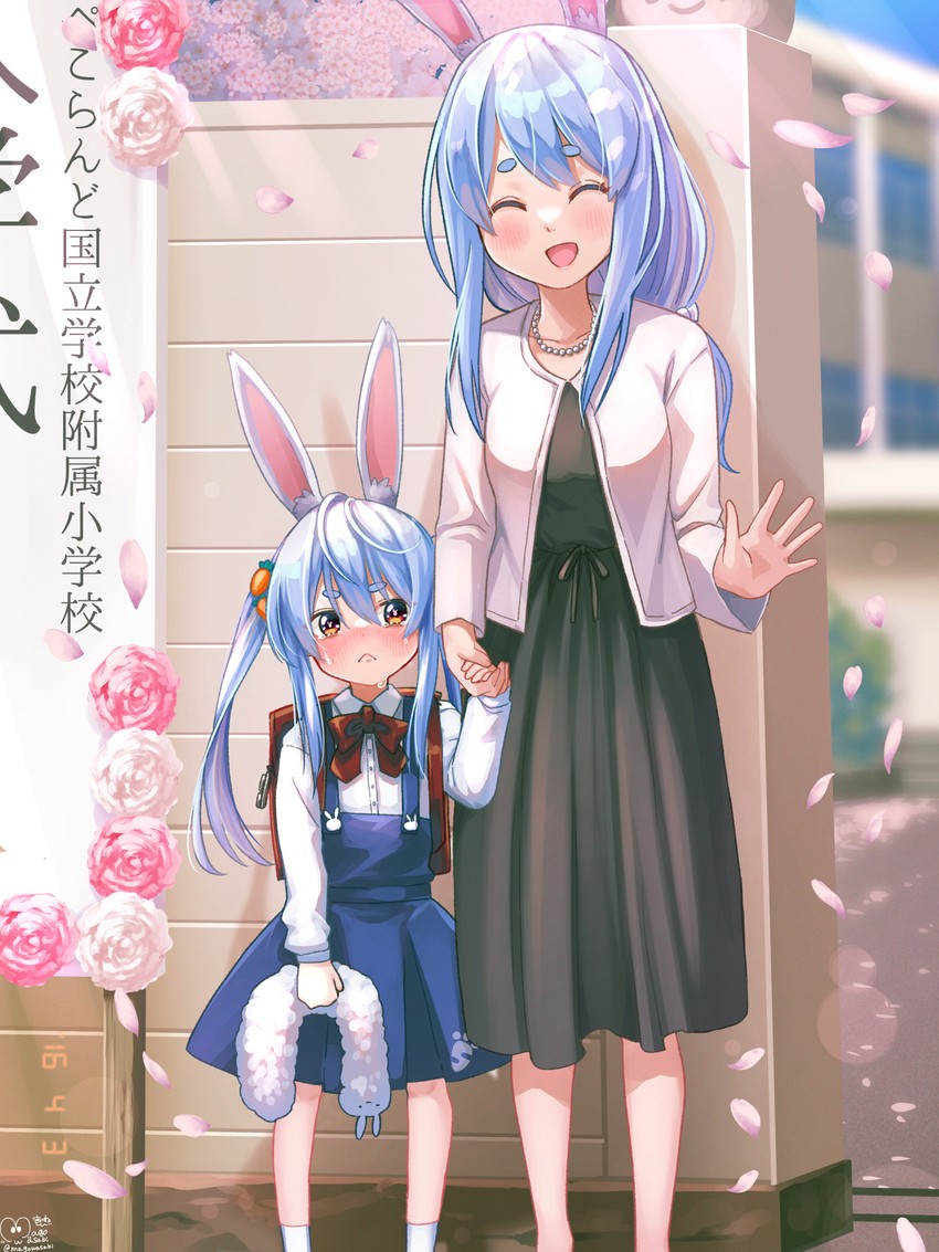 usada pekora, don-chan, and pekomama (hololive) drawn by magowasabi