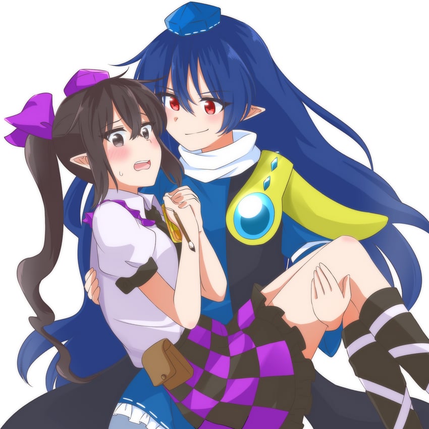 himekaidou hatate and iizunamaru megumu (touhou) drawn by yakousei_no_kame