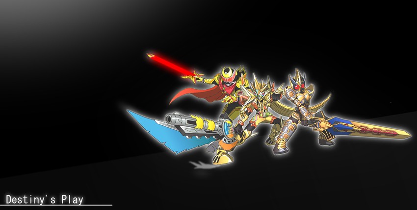 kamen rider blade, kamen rider kiva, and kamen rider ex-aid (kamen rider and 3 more) drawn by kivadcd