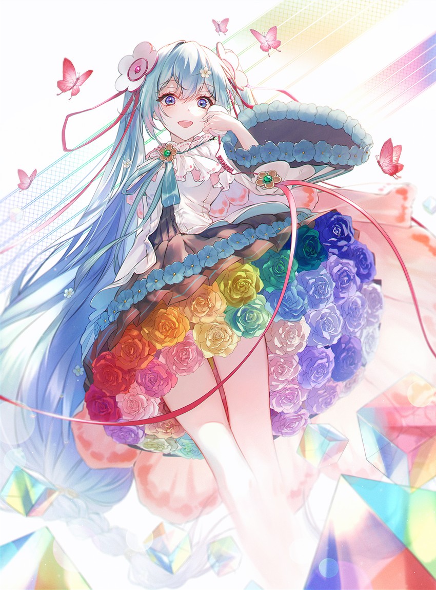 hatsune miku and magical mirai miku (vocaloid and 1 more) drawn by yon_(tellmedoor)