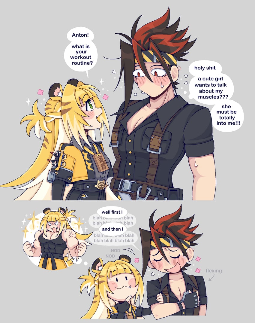 ju fufu and anton ivanov (zenless zone zero) drawn by lady_beemer
