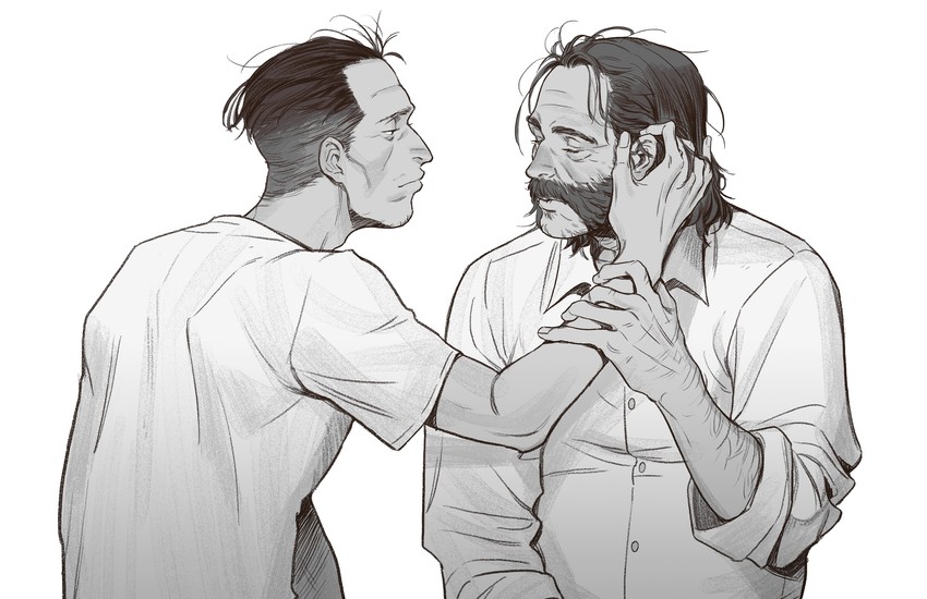 kim kitsuragi and harry du bois (disco elysium) drawn by cheetahman_(1ddghfr78cswc)