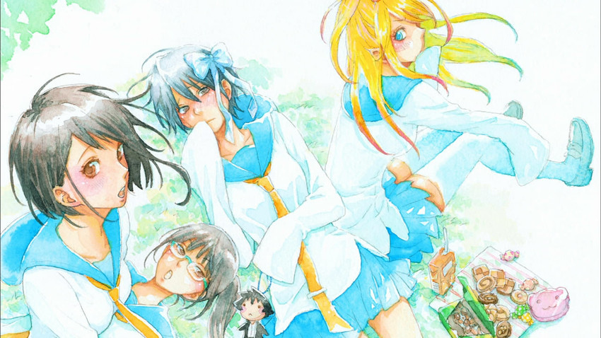 kirisaki chitoge, onodera kosaki, tsugumi seishirou, ichijou raku, and miyamoto ruri (nisekoi) drawn by robico