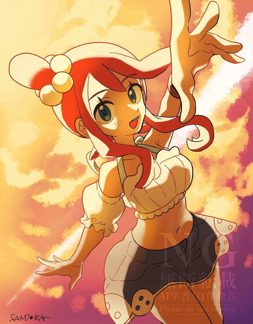 skyla (pokemon and 1 more) drawn by sandora_(karugamo_no_e)