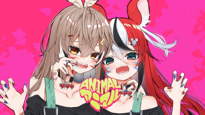 nanashi mumei and hakos baelz (hololive and 2 more) drawn by kararage_tsune