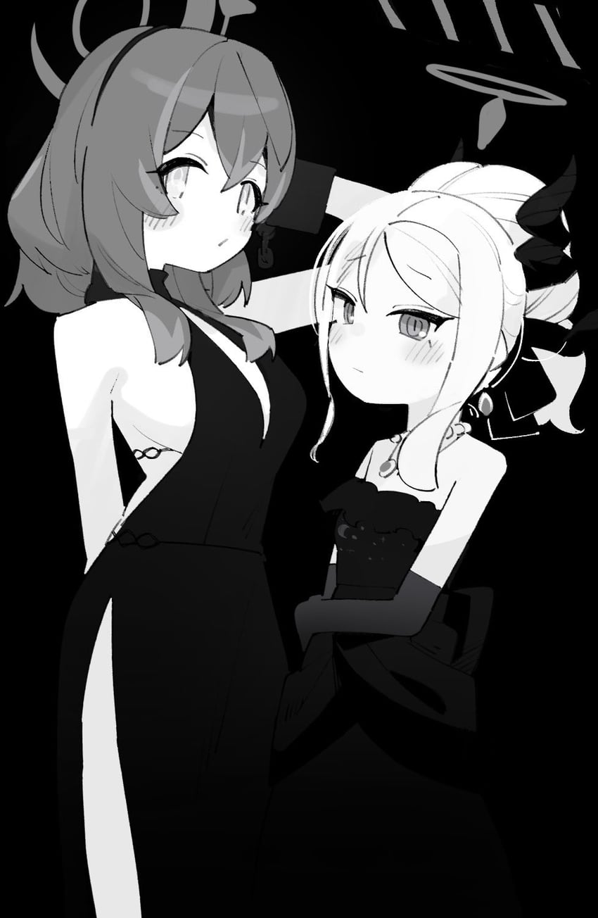 hina and ako (blue archive) drawn by kamo_(kamonabe_44)