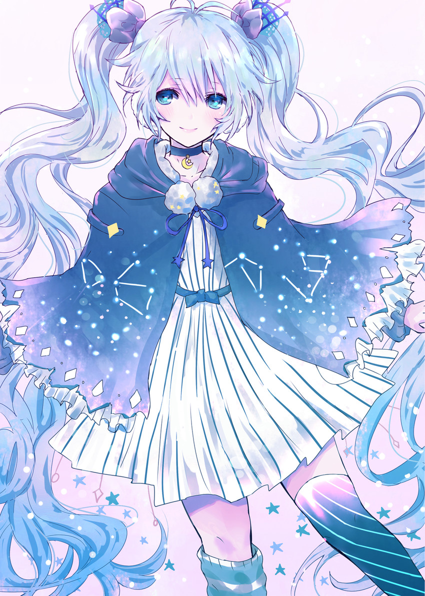 hatsune miku and fuyu no yoru miku (vocaloid) drawn by alicetype