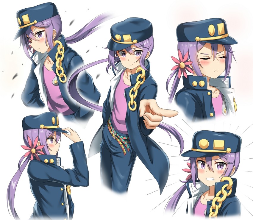 kujo jotaro and akebono (kantai collection and 2 more) drawn by nedia_(nedia_region)