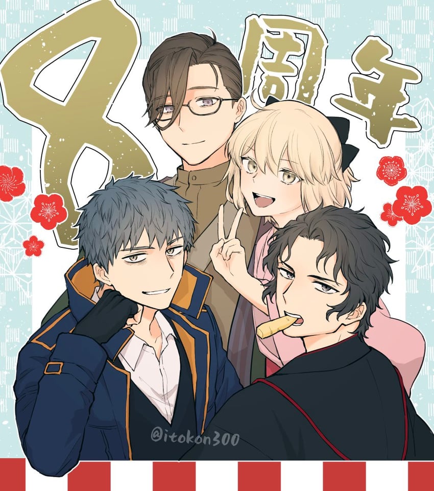 okita souji, saitou hajime, hijikata toshizou, and yamanami keisuke (fate and 1 more) drawn by itokon300