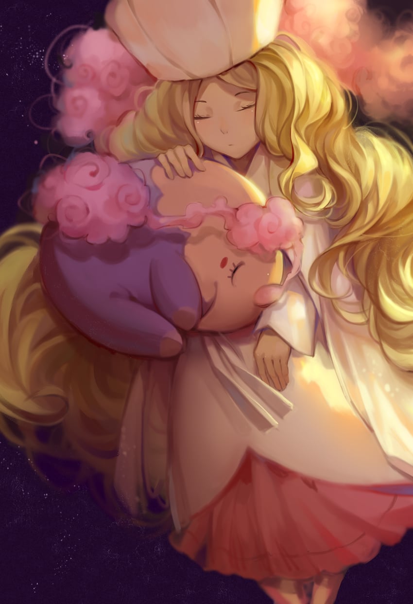 caitlin and musharna (pokemon and 1 more) drawn by longyu
