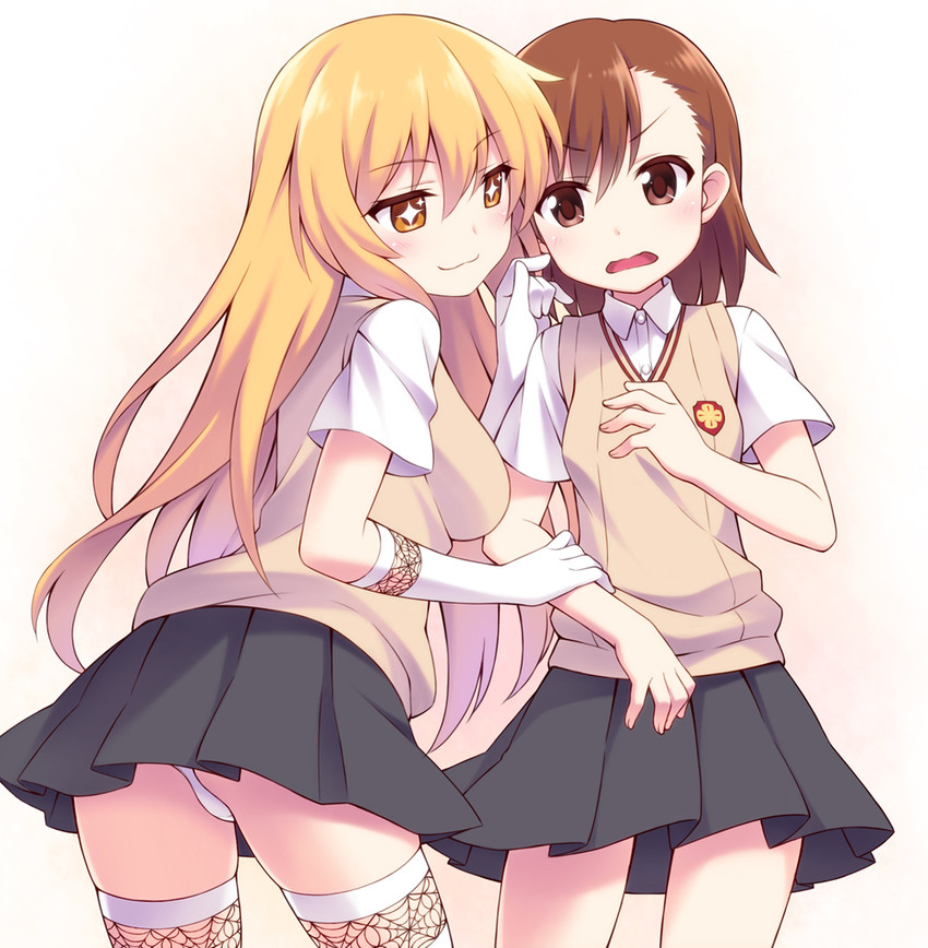 misaka mikoto and shokuhou misaki (toaru majutsu no index and 1 more) drawn by nemou