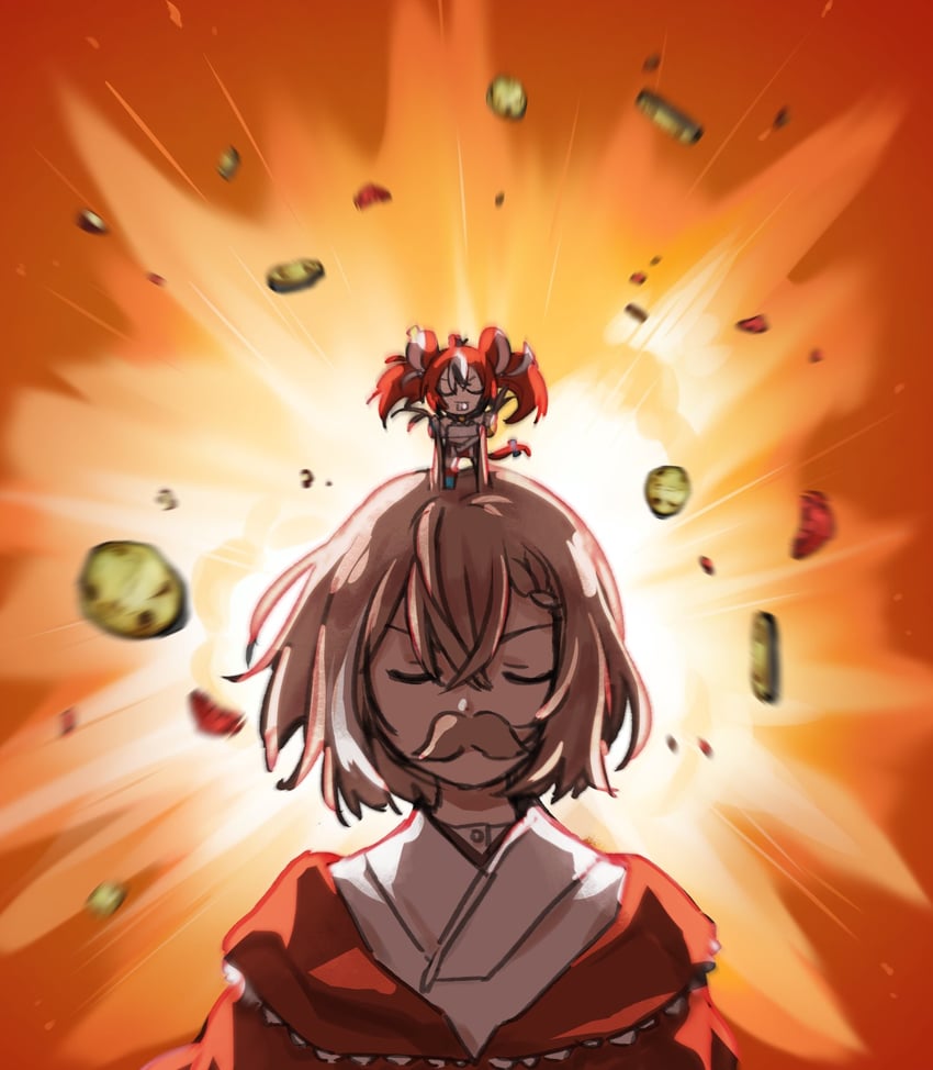 nanashi mumei and hakos baelz (hololive and 2 more) drawn by anco_(platanity)
