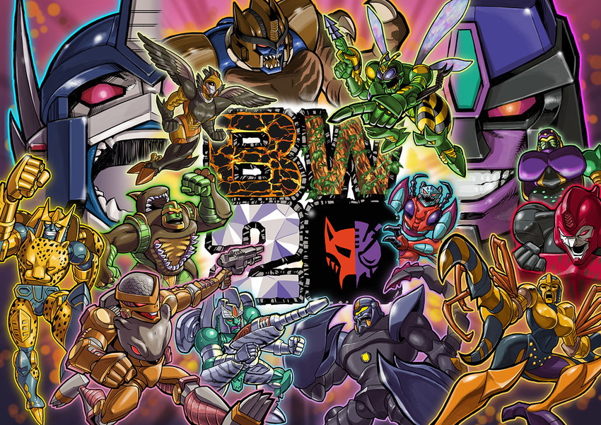 megatron, blackarachnia, optimus primal, airazor, cheetor, and 9 more (transformers and 2 more) drawn by yasukuni_kazumasa