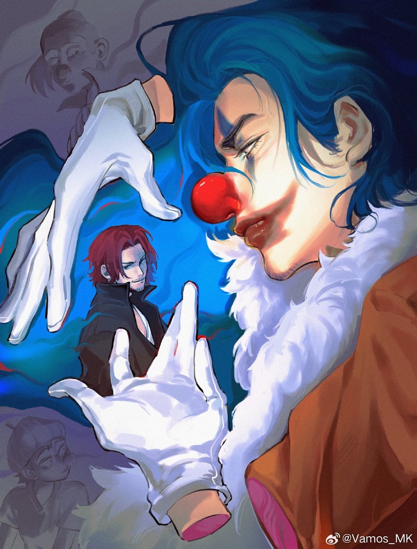 shanks and buggy the clown (one piece) drawn by vamos_mk