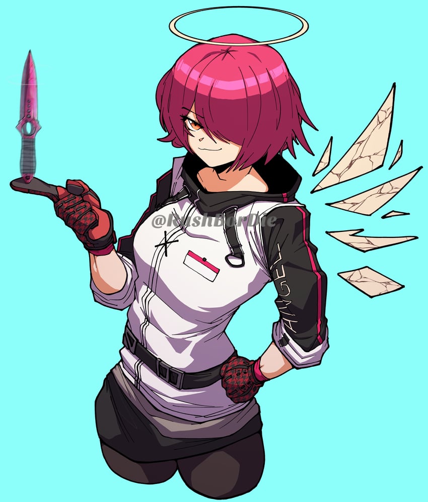 exusiai (arknights and 2 more) drawn by hugo_(rushbordie)