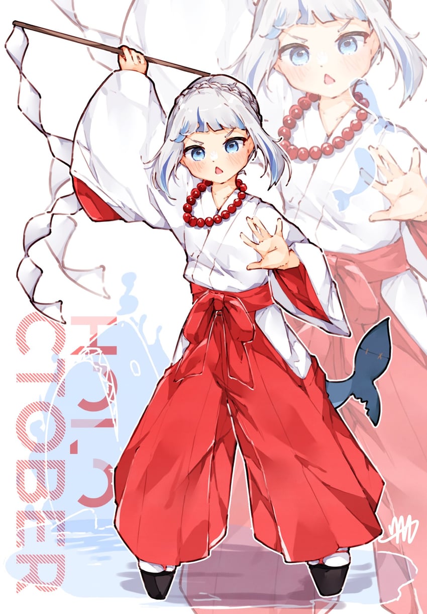 gawr gura (hololive and 1 more) drawn by ma_draws