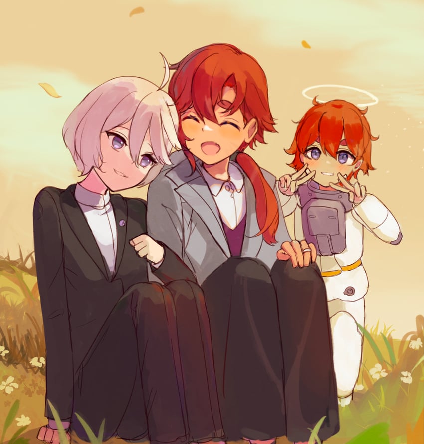 suletta mercury, miorine rembran, and ericht samaya (gundam and 1 more) drawn by ririo_(mitsumatario)