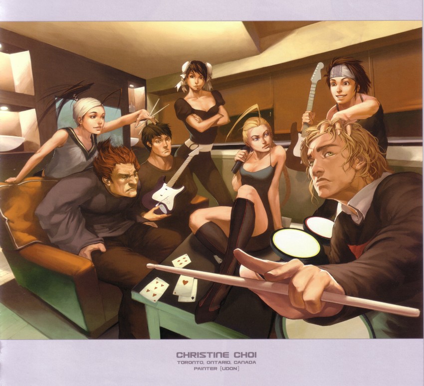 chun-li, cammy white, ryu, kasugano sakura, ken masters, and 2 more (street fighter and 2 more) drawn by christine_choi