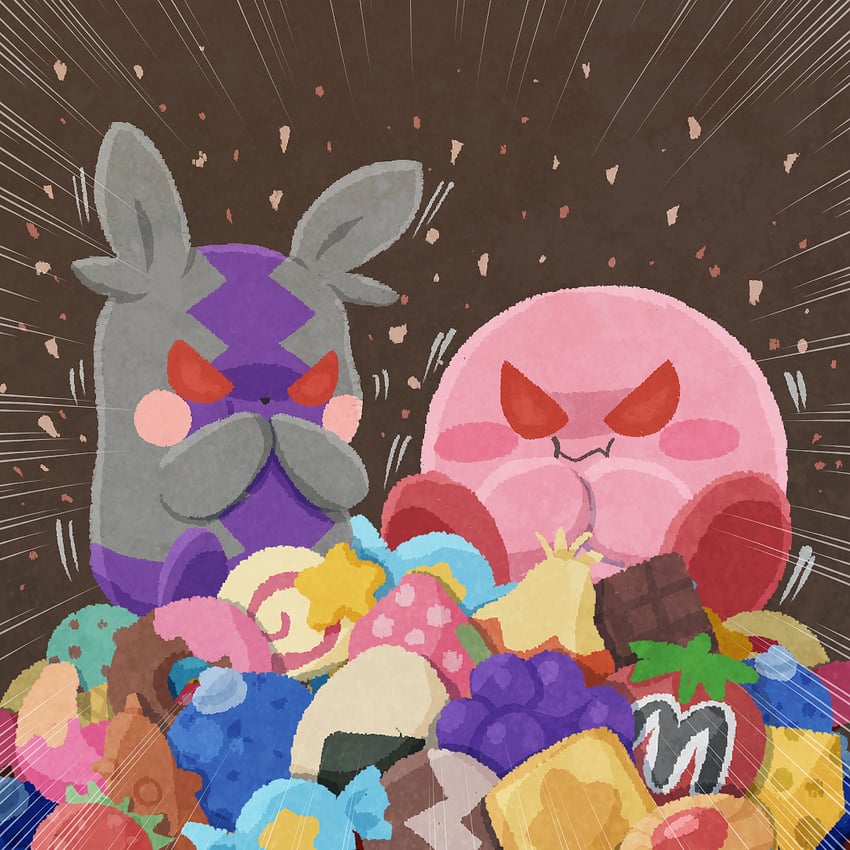 kirby and morpeko (pokemon and 1 more) drawn by miclot