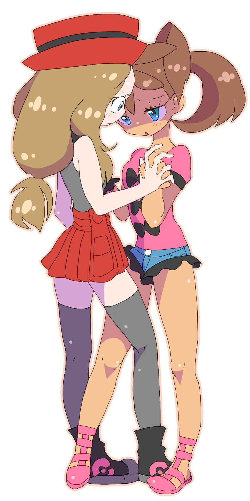 serena and shauna (pokemon and 1 more) drawn by tsui_ni_tsuin