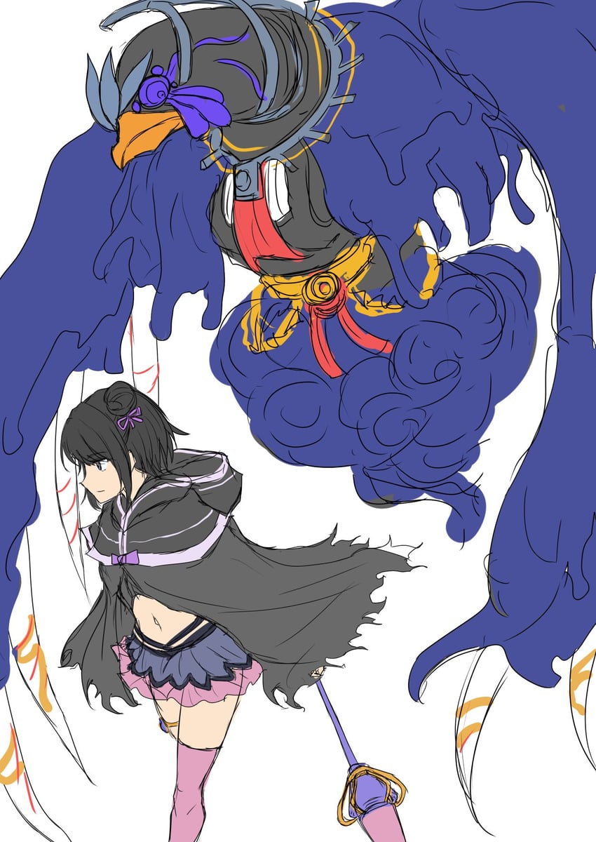 kuroe and ichizo (mahou shoujo madoka magica and 1 more) drawn by gkgk2gk22