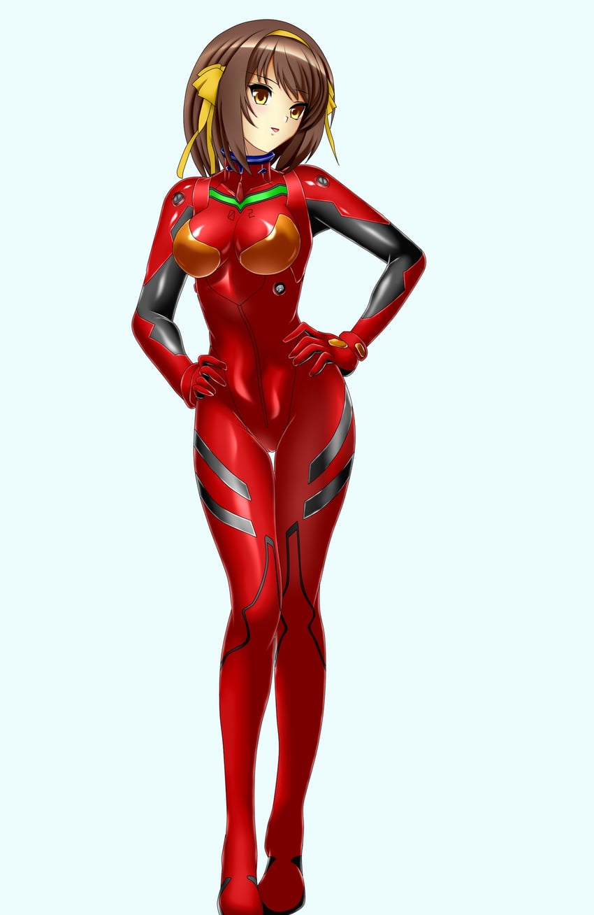 souryuu asuka langley and suzumiya haruhi (neon genesis evangelion and 1 more) drawn by cyborg-institute