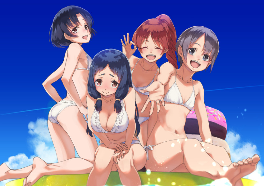 otokura yuuki, shiragiku hotaru, shiina noriko, and ohnuma kurumi (idolmaster and 1 more) drawn by kawaty