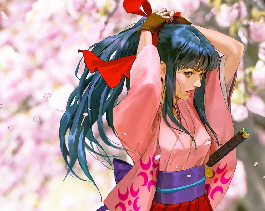 shinguuji sakura (sakura taisen and 2 more) drawn by vijoux