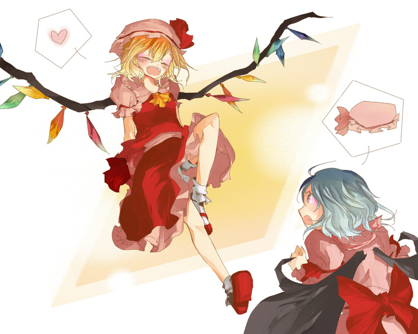 remilia scarlet and flandre scarlet (touhou) drawn by tsukonbu_(t_kanta)