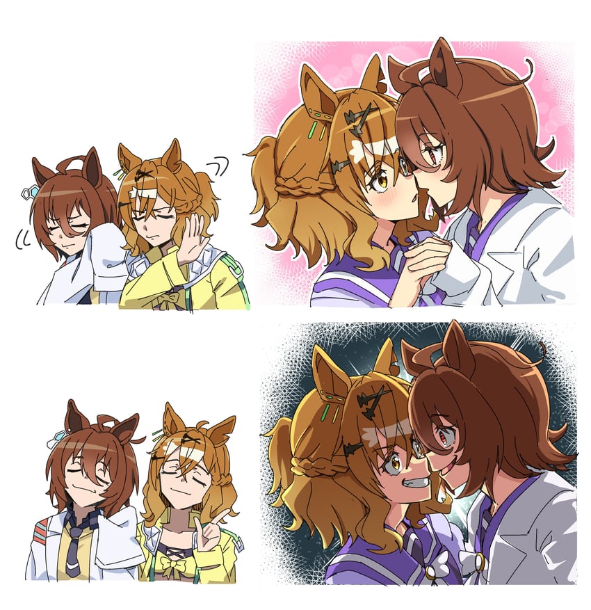 agnes tachyon and jungle pocket (umamusume and 1 more) drawn by nyanko_(honichi_555)