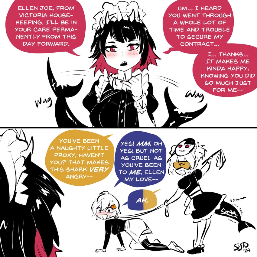 ellen joe, belle, and soldier 11 (zenless zone zero) drawn by sytokun