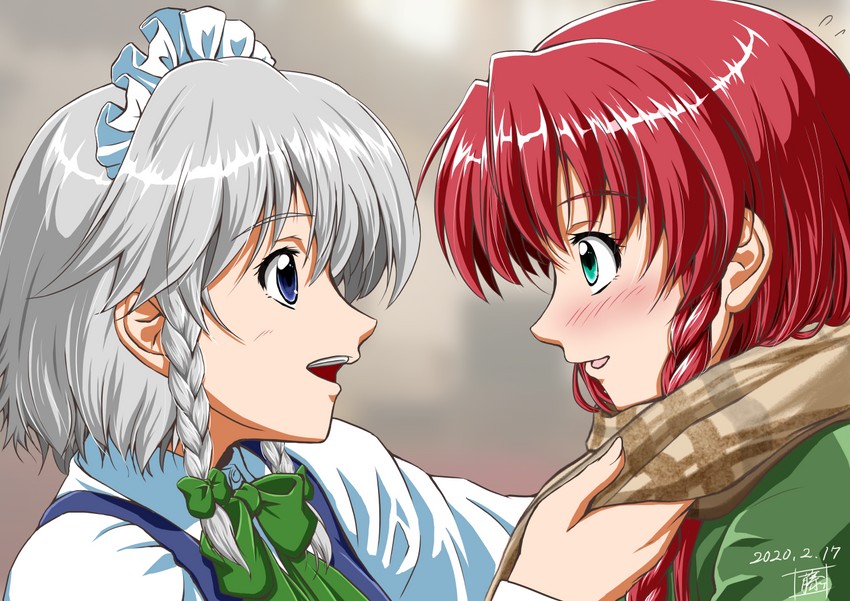 izayoi sakuya and hong meiling (touhou) drawn by shino-puchihebi